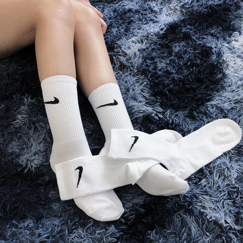 Tất Vớ Nike Trắng Đen Thể Thao Cổ Ngắn Cổ Trung Cổ Cao Nam Nữ Vải Dệt Kim