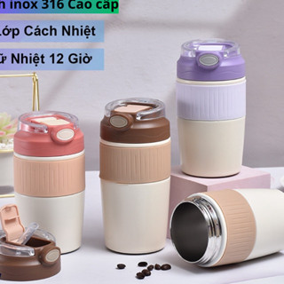 Ly Giữ Nhiệt Có Ống Hút Inox 316 dung tich 450ml/530 có lớp lót gốm rất an toàn sử dụng hàng ngày
