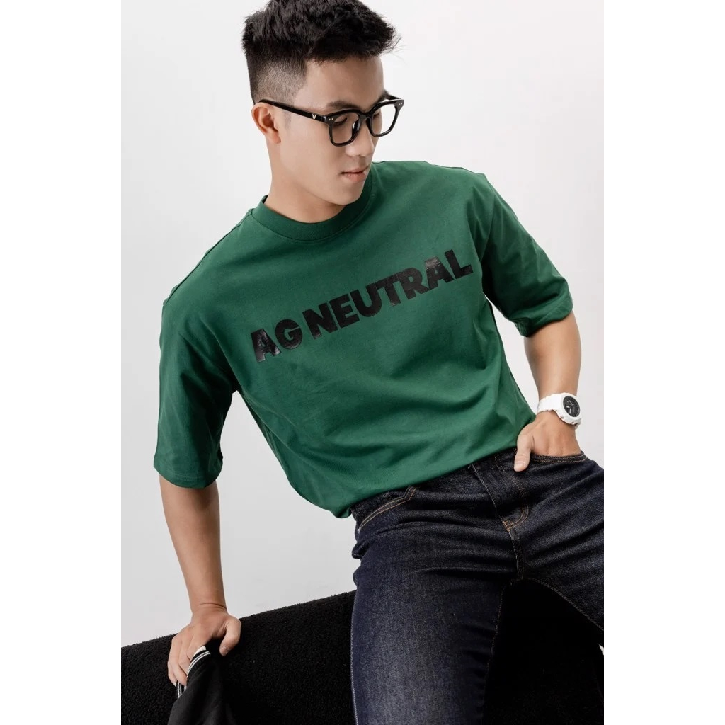 Áo Thun Americus Gosani In Chữ Trước Ngực Màu Trắng, Xanh Lá