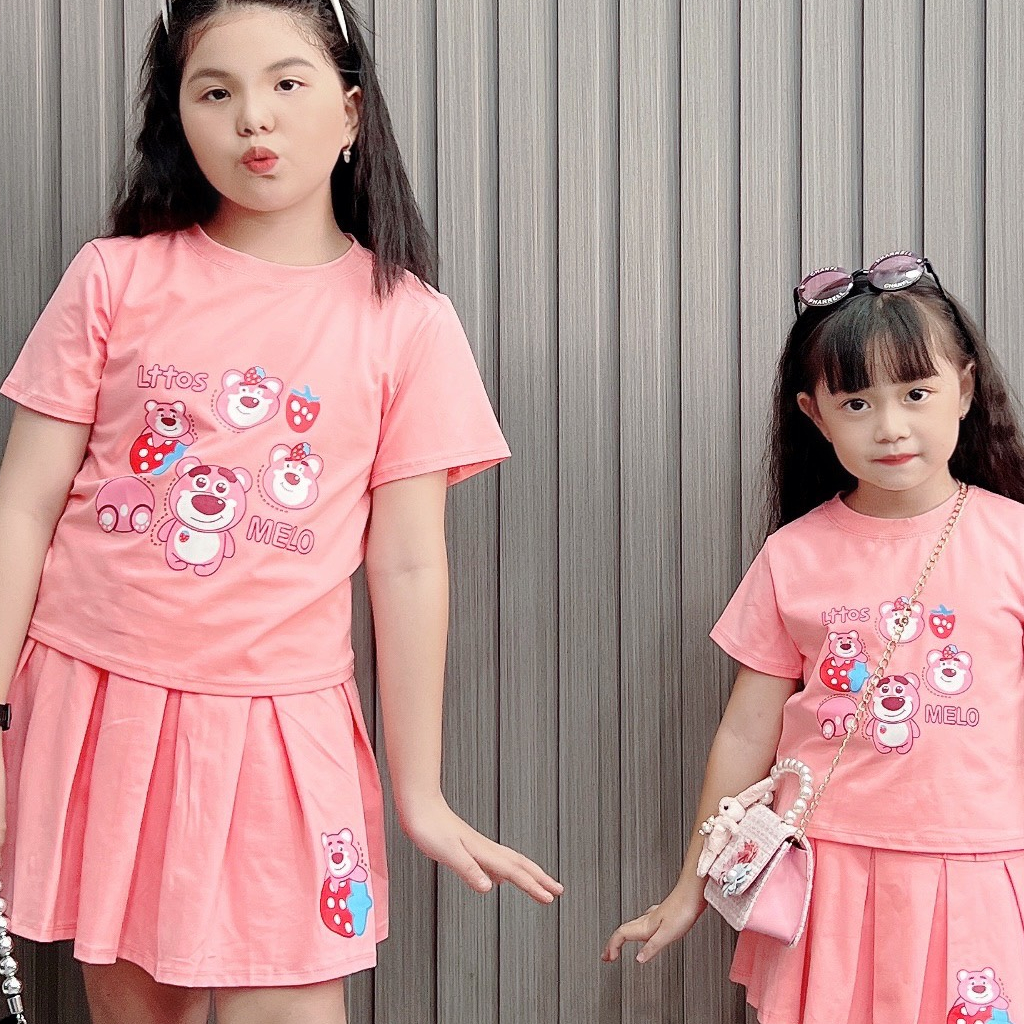 SET VÁY COTTON GẤU DÂU HOT TREND (12-45Kg)