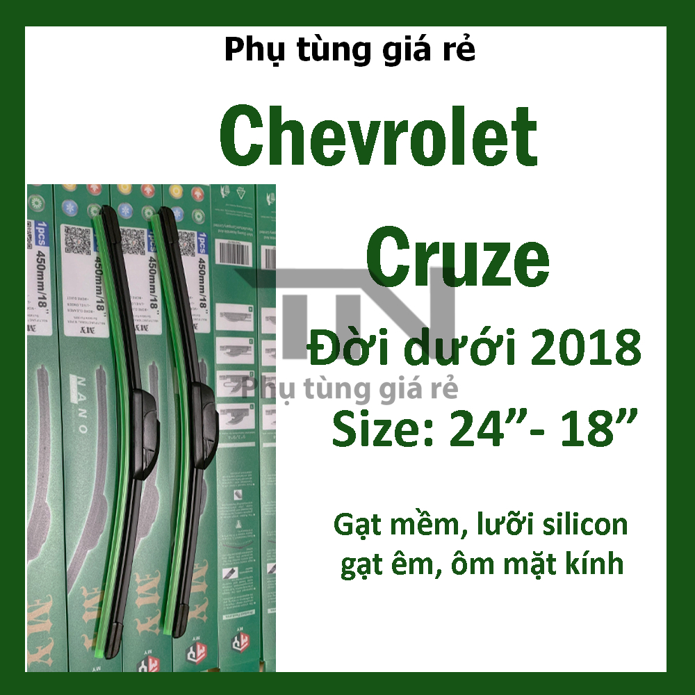 Bộ 2 gạt mưa Chevrolet Cruze các đời và các dòng xe khác của Chevrolet: Orlando,Spark, Trax,Aveo,Captiva, Colorado .