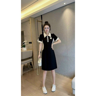 Đầm thun phối màu kèm pk. Nhập QC