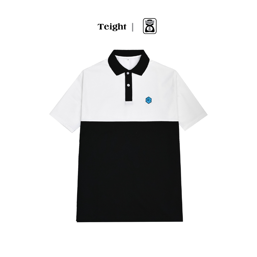 Áo Polo Nam Basic Đen Trắng TEIGHT, Áo Thun Nam Có Cổ Đơn Giản Đen Trắng