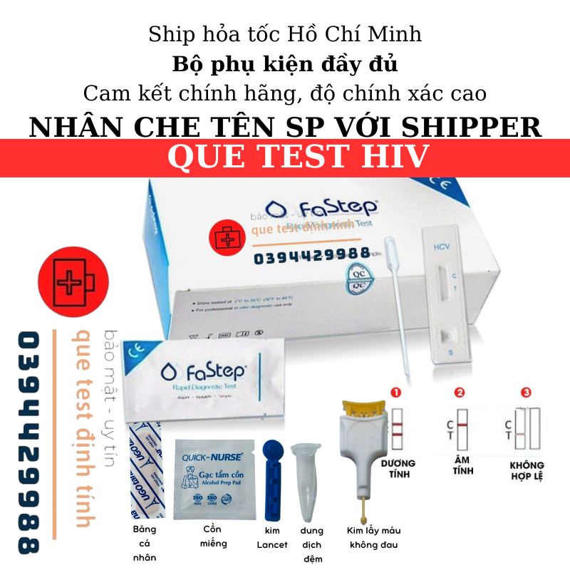 Que test thử nhanh hiv tại nhà Fastep nhanh chóng bí mật chính xác có che tên sản phẩm hàng chính hãng 100% MS 01