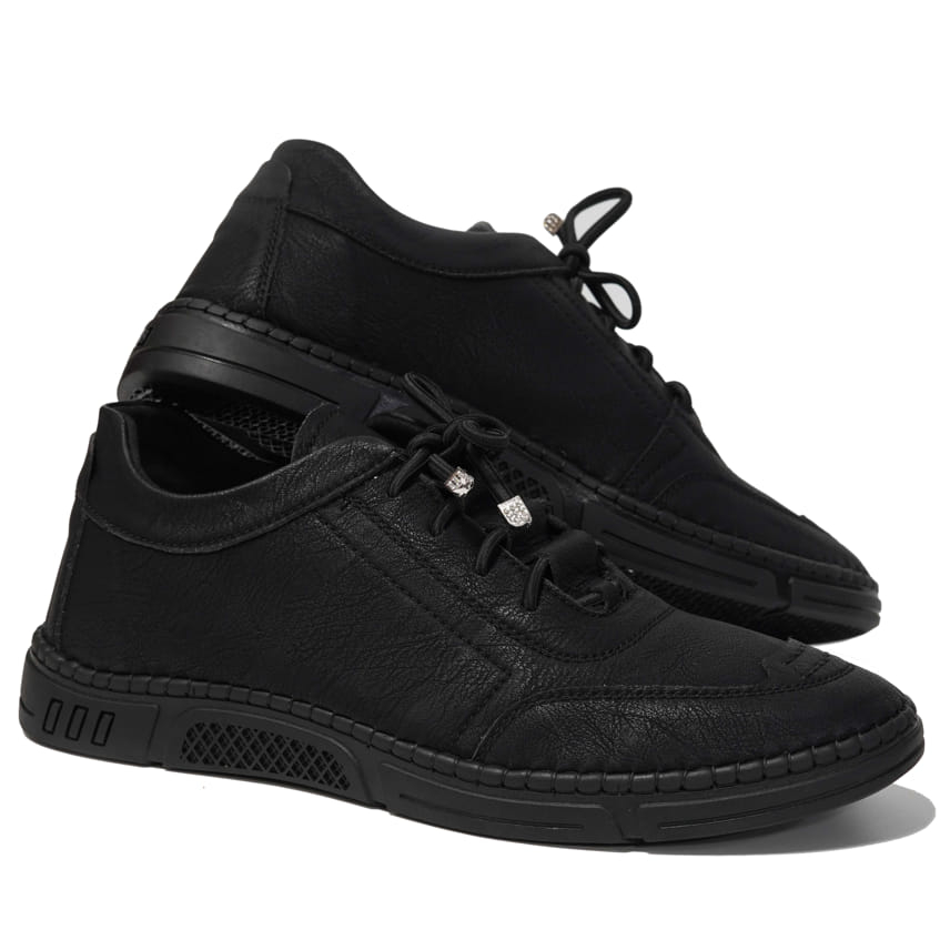 Giày Da Nam Sneaker LM12 Buộc Dây, Da Bò Interline Cao Cấp