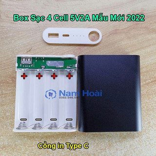 Box sạc dự phòng 4 cell 5V2.4A Type C Mẫu mới 2022 - Chưa kèm pin