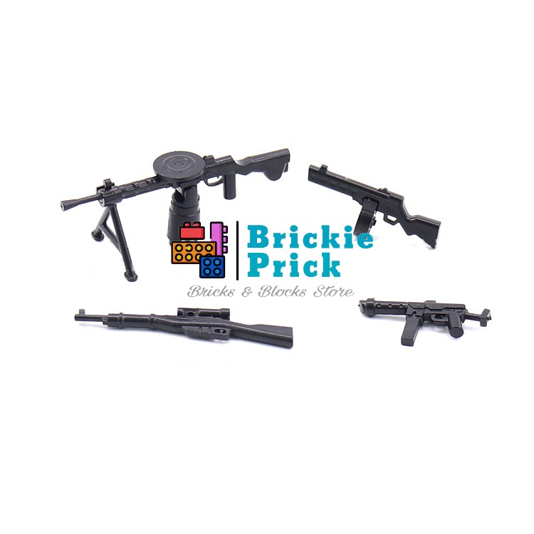 Non - Lego Army - Phụ Kiện Súng WW2 Cao Cấp (Đen) - Đồ Chơi Lắp Ráp - Brickie Prick