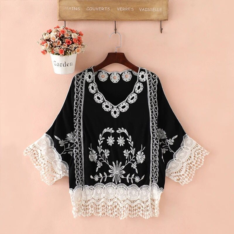 REN CHỈ TẤM KHÔNG CO GIÃN, VIỀN ÁO, TRANG TRÍ BẢN RỘNG 14,5 CM, MÀU TRẮNG - REN1003