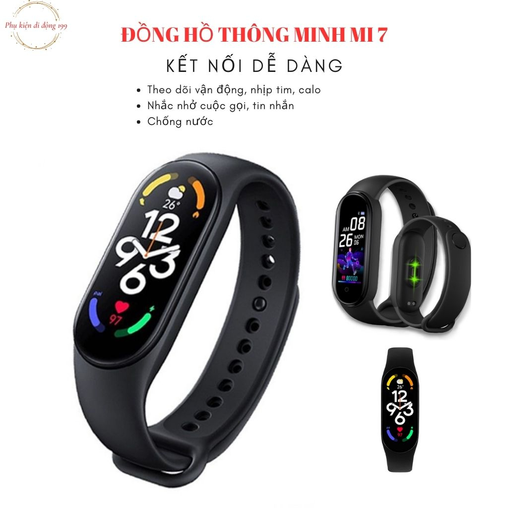 Đồng Hồ Thông Minh M7, Smart Band 7, Vòng Đeo Tay Thể Thao, Đồng hồ chống nước, đo nhịp tim huyết áp, đo calo vận động