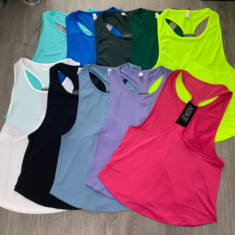 Áo Tập Gym Yoga Nữ, Áo Tanktop Thể Thao Cá Tính Chất Thun Lưới Thoáng Mồ Hôi NK