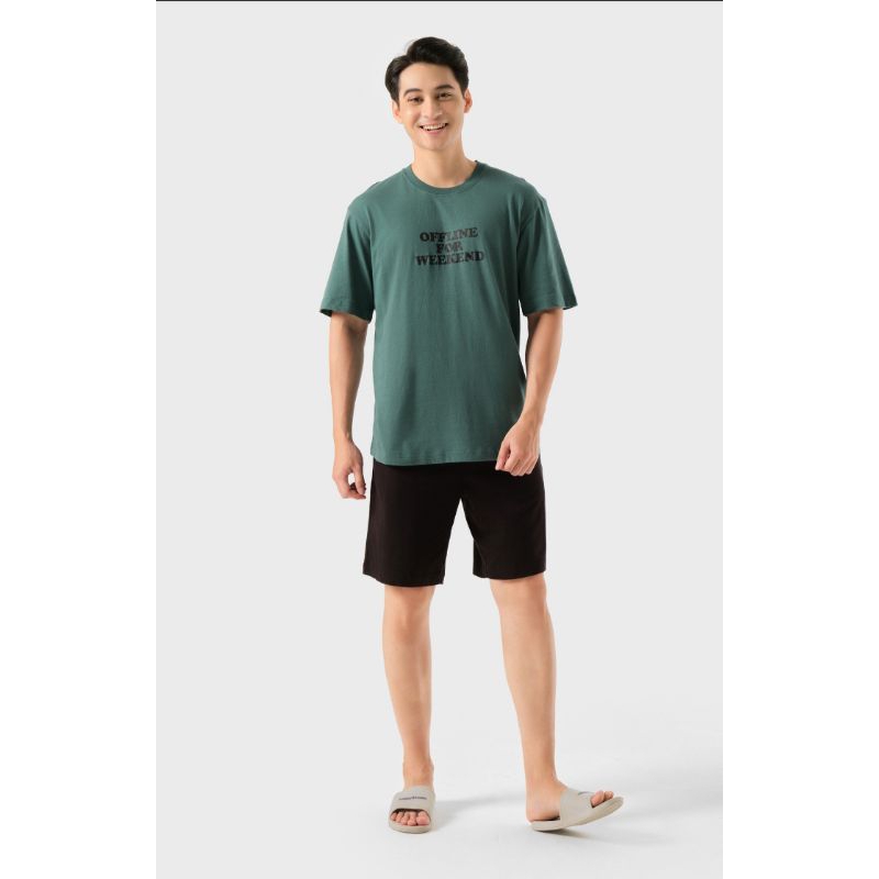 Bộ cotton cộc tay mặc nhà nam Canifa