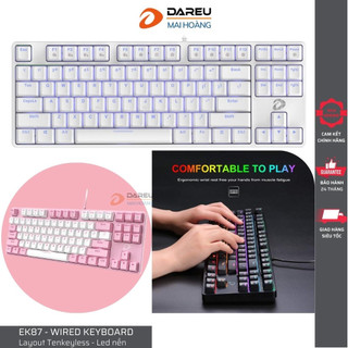 Bàn phím cơ gaming có dây dareu ek87 white / ek87 white - pink / ek87 black