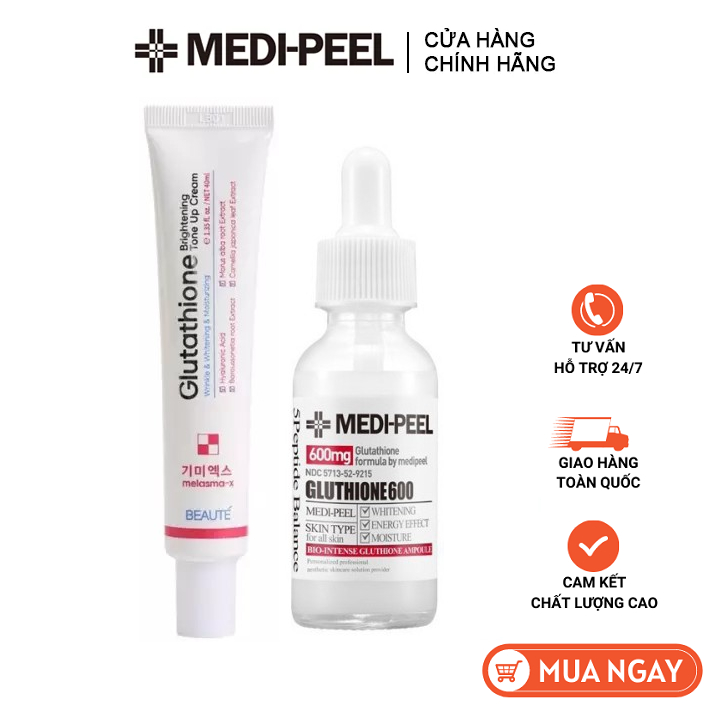 Combo serum kích trắng Medi Peel Glutathione Melasma Brightening giữ ẩm căng bóng
