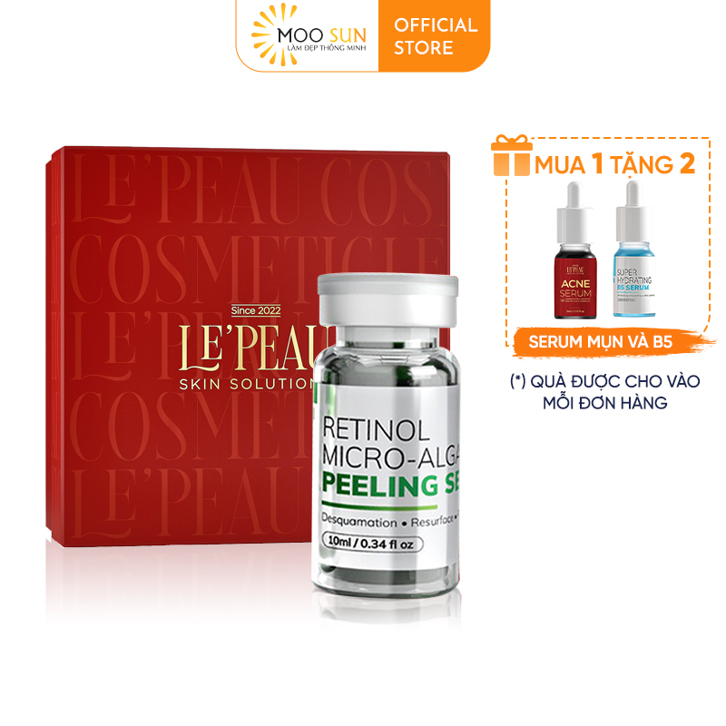 Peel Da Retinol Vi Tảo LE'PEAU 10ml, Tinh Chất Tái Tạo Da Sinh Học Căng Bóng Chính Hãng