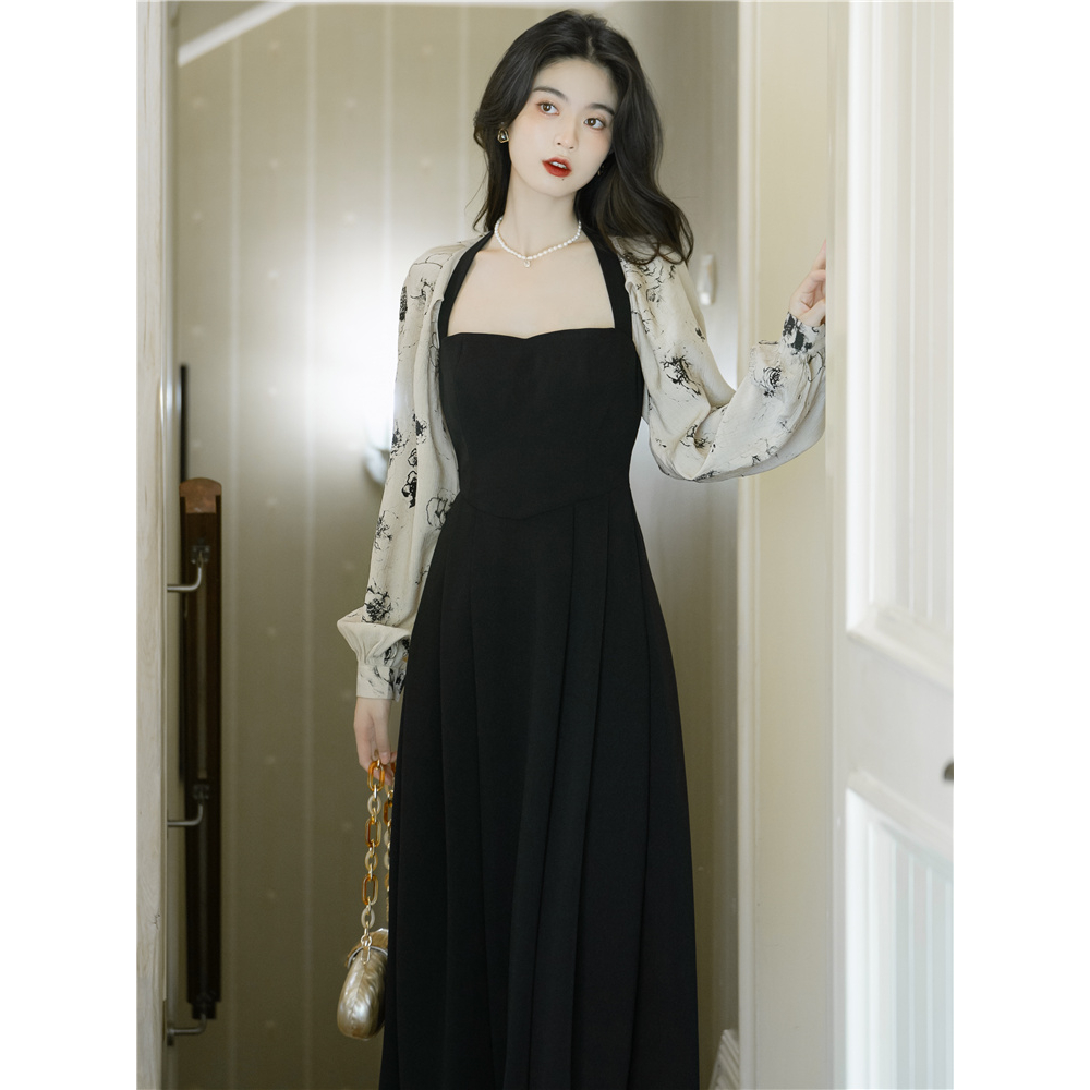 Váy maxi tay bồng, đầm dáng dài họa tiết hoa phong cách retro Pháp xinh xắn E248 Emilion Chic