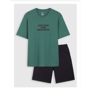 Bộ cotton cộc tay mặc nhà nam Canifa