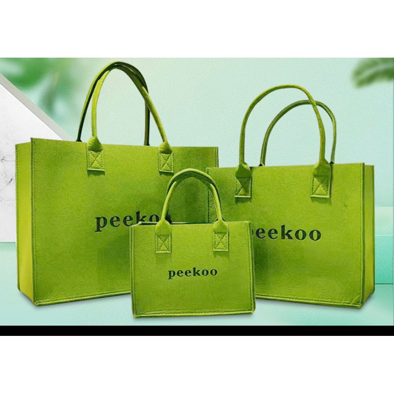 SALE -Túi Xách TOTE Xanh Lá PEEKOO Hot Trend 2022