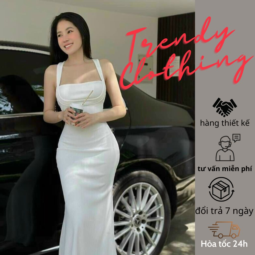 Đầm body, váy hai dây, đầm dự tiệc cổ chữ A cắt xẻ táo bạo Trendy Clothing s21