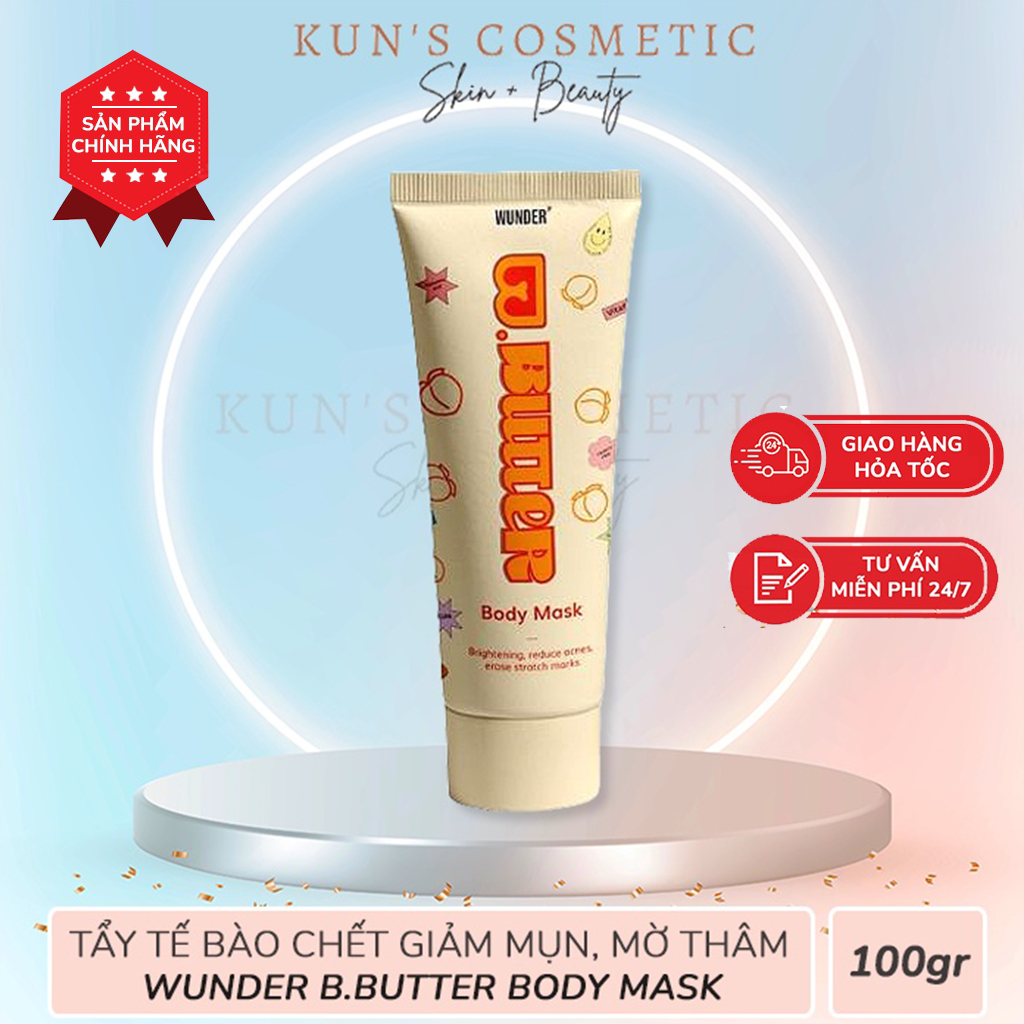 Tẩy Tế Bào Chết Cơ Thể Wunder B.butter Body Mask Giảm mụn, Mờ thâm, sần Vòng 3 và Nách
