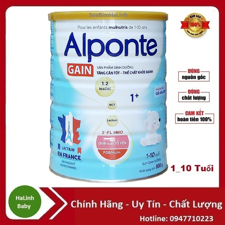 Sữa bột Alponte Gain 0+ 1+ 800g Date 2025