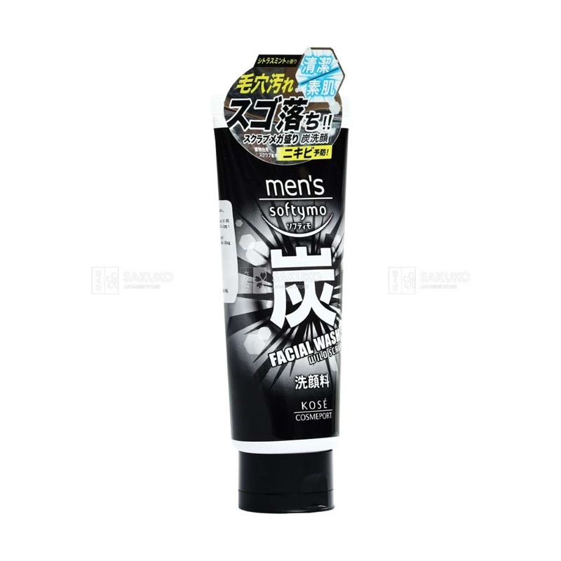 Sữa rửa mặt nam Kose Cosmeport Men's Softymo than hoạt tính 130g