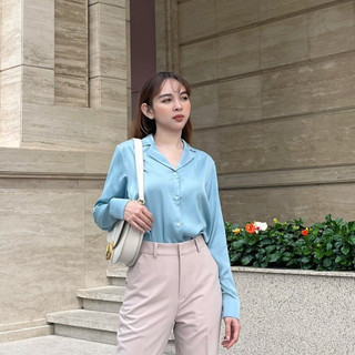 Áo lụa danton tay dài Cói Design