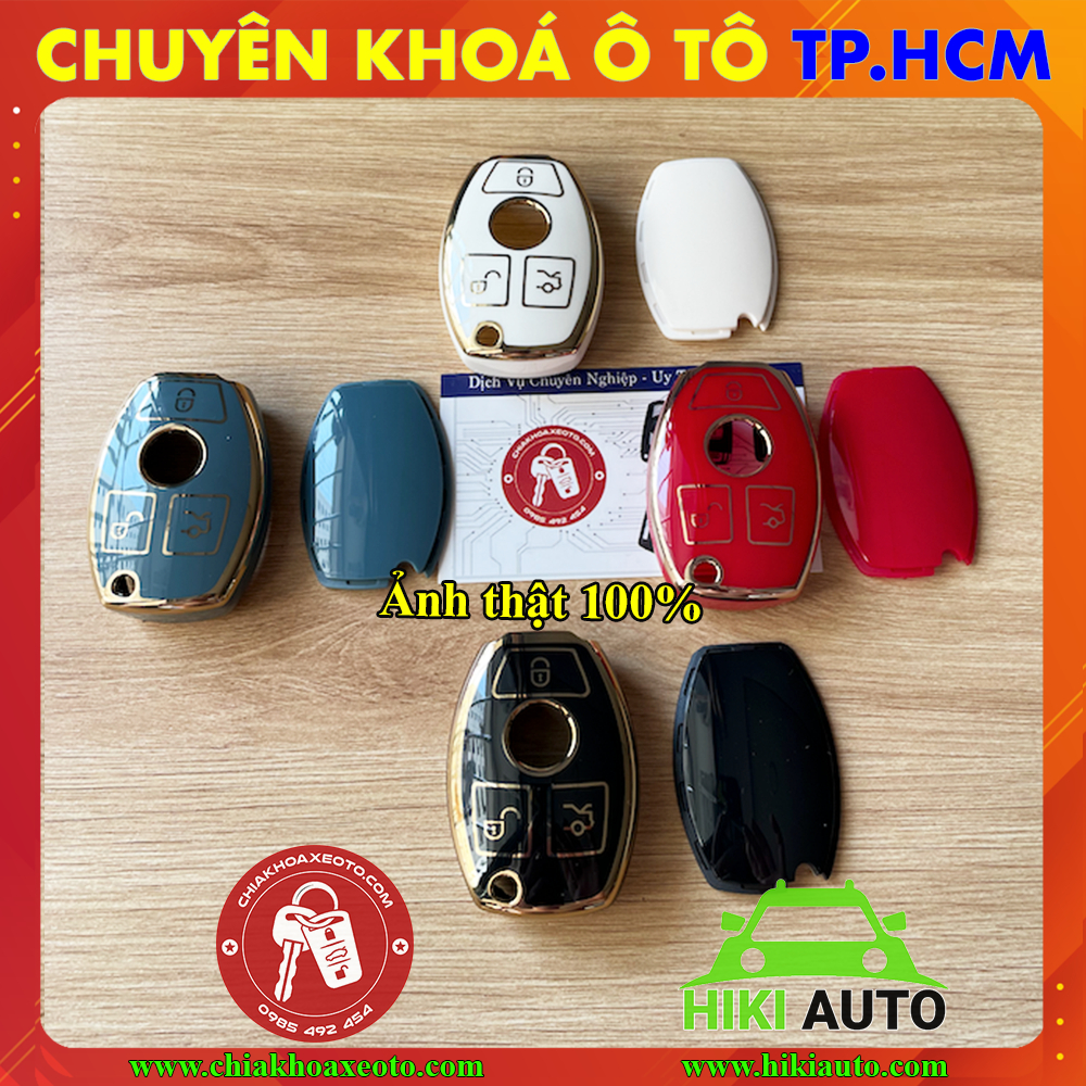 Ốp chìa khoá Mercedes C E S loại cấm hộc 3 nút bằng TPU bảo vệ chìa khoá nhìn sang trọng phong cách thời trang mới