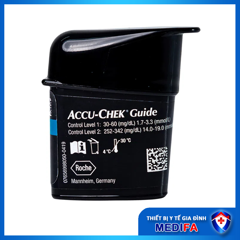 Que thử đường huyết Accu-Chek Guide - Hộp 25 test đường huyết NK chính ngạch, SX tại Mỹ