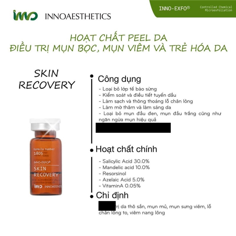 HOẠT CHẤT PEEL DA GIÚP GIẢM MỤN INNOAESTHETICS SKIN RECOVERY
