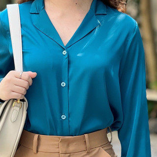 Áo lụa danton tay dài Cói Design