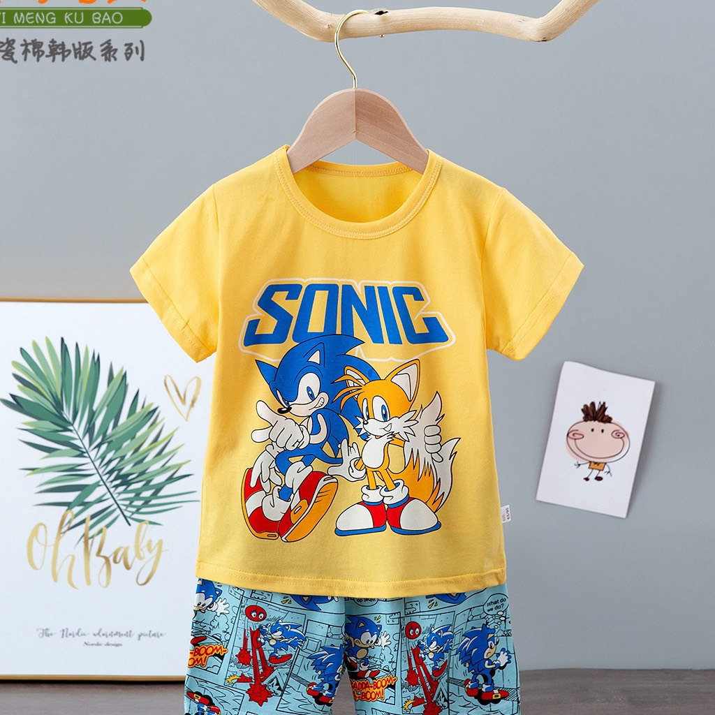 (KUBAO 26-35kg) Đồ bộ Quảng Châu KUBAO xuất hàn -Bộ cotton cộc tay xuất Hàn Kubao cho bé trai 6-10 tuổi