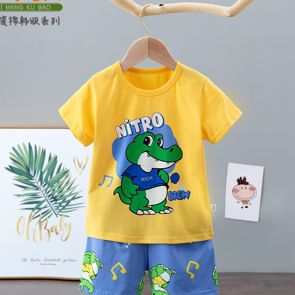 (KUBAO 26-35kg) Đồ bộ Quảng Châu KUBAO xuất hàn -Bộ cotton cộc tay xuất Hàn Kubao cho bé trai 6-10 tuổi