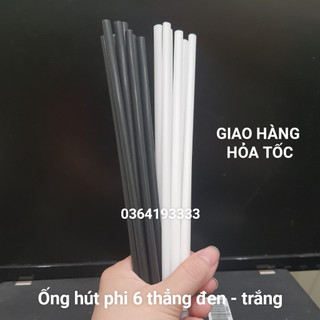 Ống hút thẳng phi 6 đen trắng 1 gói khoảng 200 cái hút cafe nước ép sinh tố