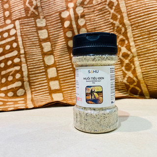 [Sahu] Muối Tiêu Đen - Sahu Black Pepper Salt - Ít mặn/ Ít chát/Ngọt hậu/Thơm mùi tiêu/Cay ấm dịu 100g/150g- Thuần Nông