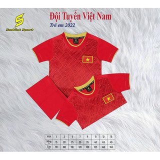 ÁO BÓNG ĐÁ TRẺ EM [ĐỘI TUYỂN VIỆT NAM] ĐẸP MÀU ĐỎ THUN LẠNH .