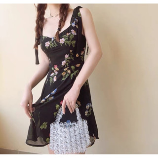 Đầm dây hoa 2 màu