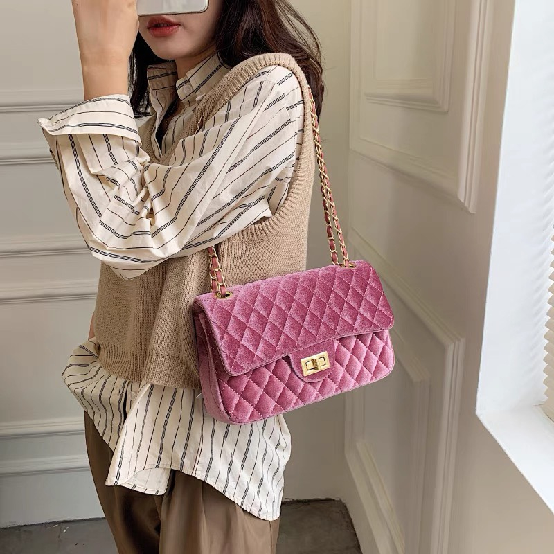 Túi C..N nhung size 25 hàng đẹp màu hồng, đỏ, nâu MIINSHOP