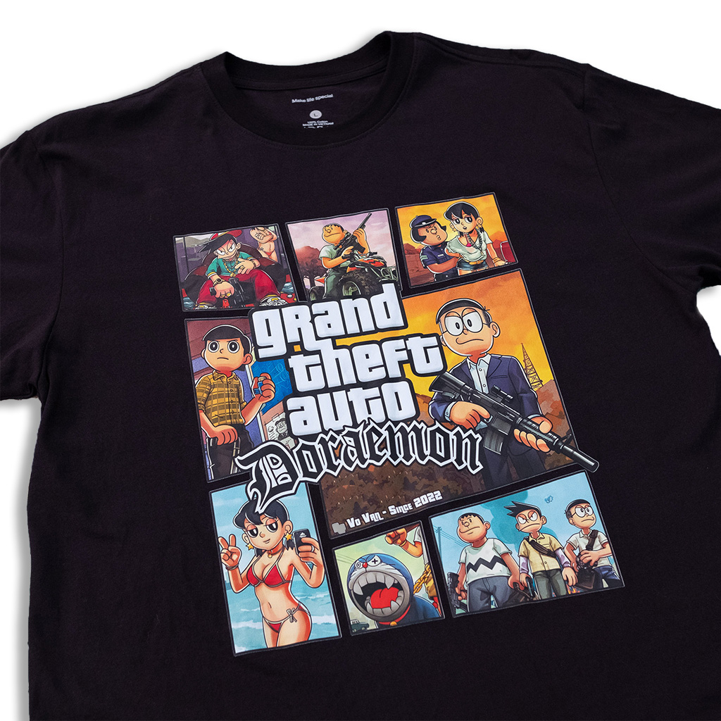 Áo thun localbrand Doraemon GTA oách xà lách - trở về tuổi thơ | Áo Vớ Vẩn | cotton 100% 230gsm