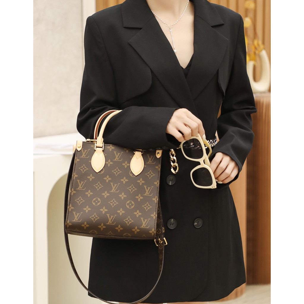 Túi Tote Mini LV Sac Plat BB Da Thật Size 22 Full 2 Box