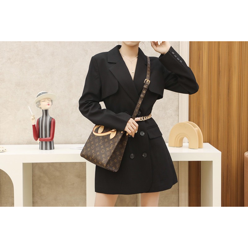 Túi Tote Mini LV Sac Plat BB Da Thật Size 22 Full 2 Box