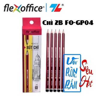 Bút Chì Gỗ HB, 2B/Flexoffice, 12 cây/Hộp (Chính Hãng)