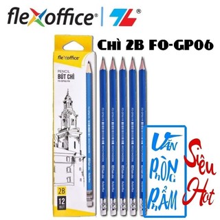 Bút Chì Gỗ HB, 2B/Flexoffice, 12 cây/Hộp (Chính Hãng)