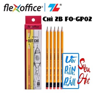 Bút Chì Gỗ HB, 2B/Flexoffice, 12 cây/Hộp (Chính Hãng)