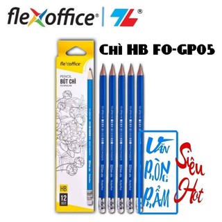 Bút Chì Gỗ HB, 2B/Flexoffice, 12 cây/Hộp (Chính Hãng)