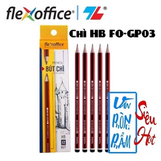 Bút Chì Gỗ HB, 2B/Flexoffice, 12 cây/Hộp (Chính Hãng)