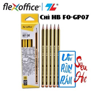 Bút Chì Gỗ HB, 2B/Flexoffice, 12 cây/Hộp (Chính Hãng)