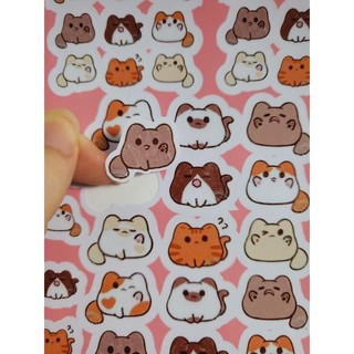 Sticker Mèo chống nước. Sticker dán bình sữa - bộ 12 con giáp.