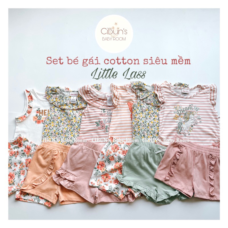 Set Little chất cotton mềm mát cho bé gái
