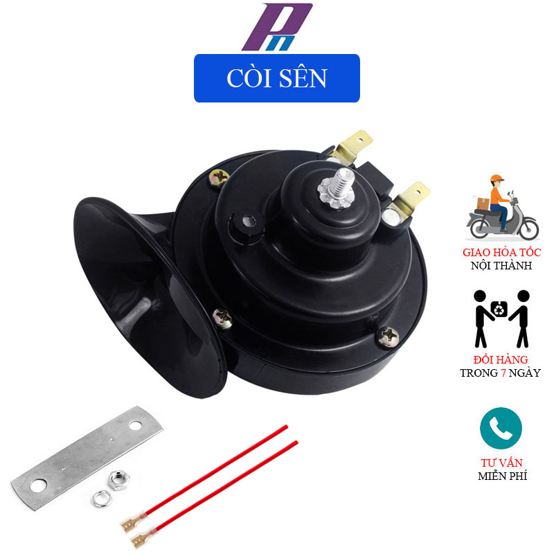 Còi Sên Dùng Cho Ô Tô Xe Máy 12V  Tặng Kèm 2 Giắc Còi