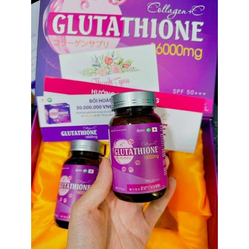 Viên uống trắng da Glutathione 16000mg collagen chính hãng giúp trắng da làm mờ thâm nám giảm tàn nhang | BigBuy360 - bigbuy360.vn